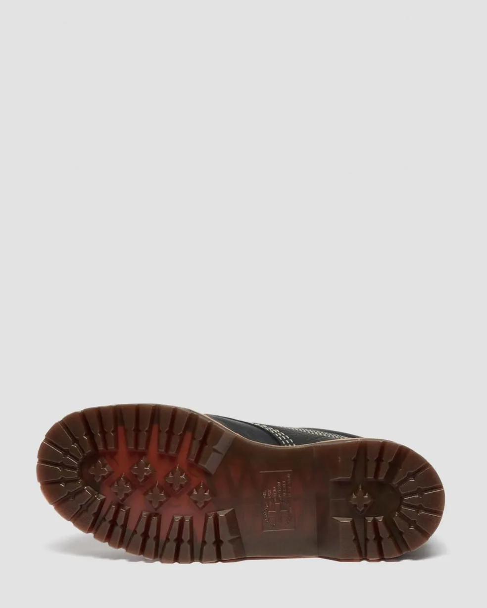 Lowell Wild Grain Leather Moc Toe Shoes in Black