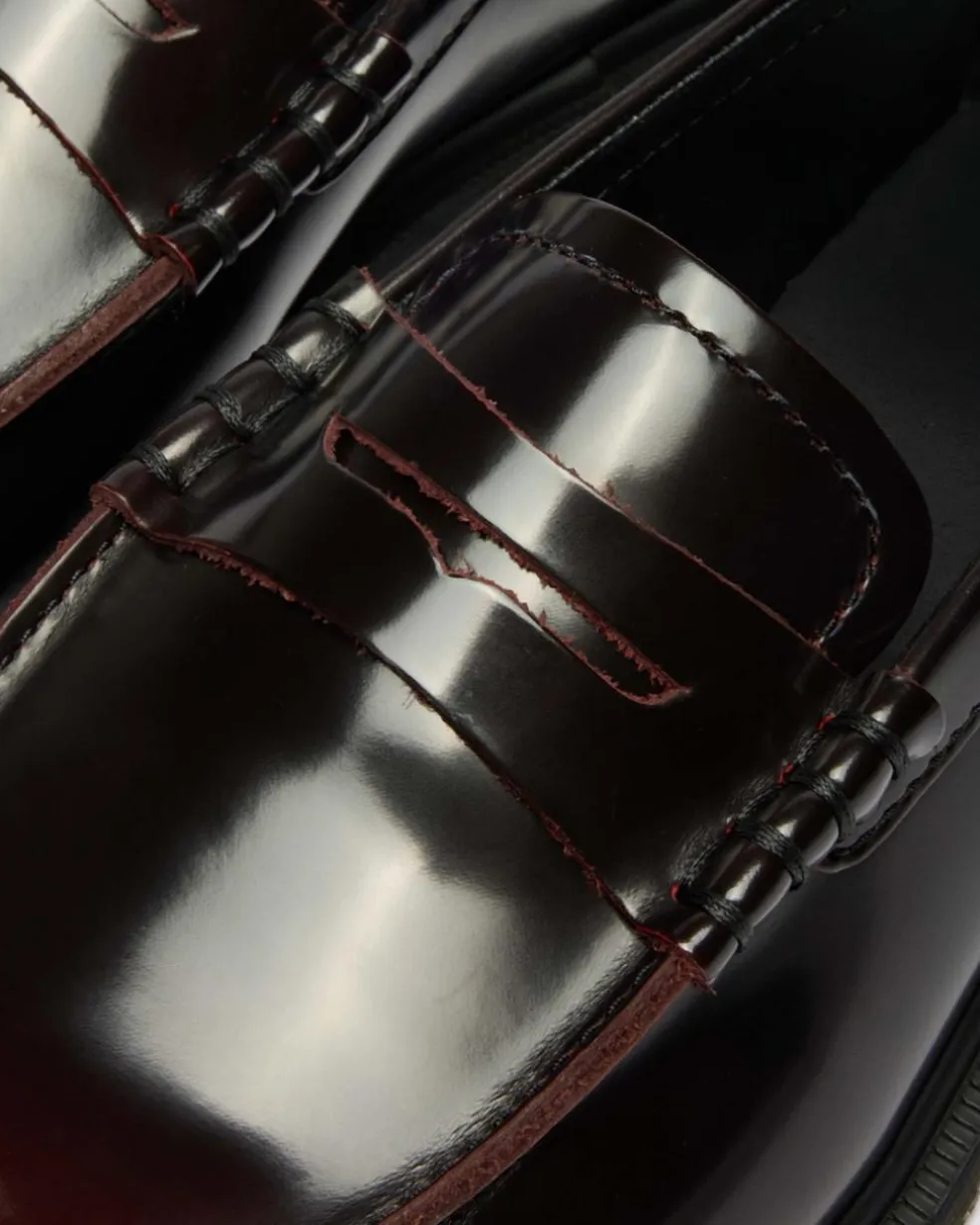 Mayfare Rub Off Leather Loafers in Cherry Red Arcadia
