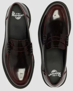 Mayfare Rub Off Leather Loafers in Cherry Red Arcadia