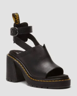 Millee Leather Open Toe Sandals in Black