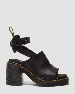 Millee Leather Open Toe Sandals in Black