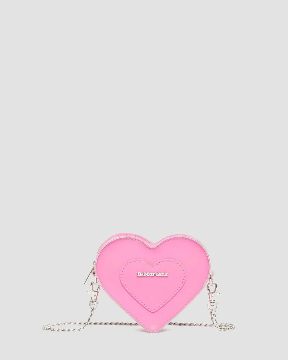 Mini Heart Shaped Leather Bag in Fondant Pink