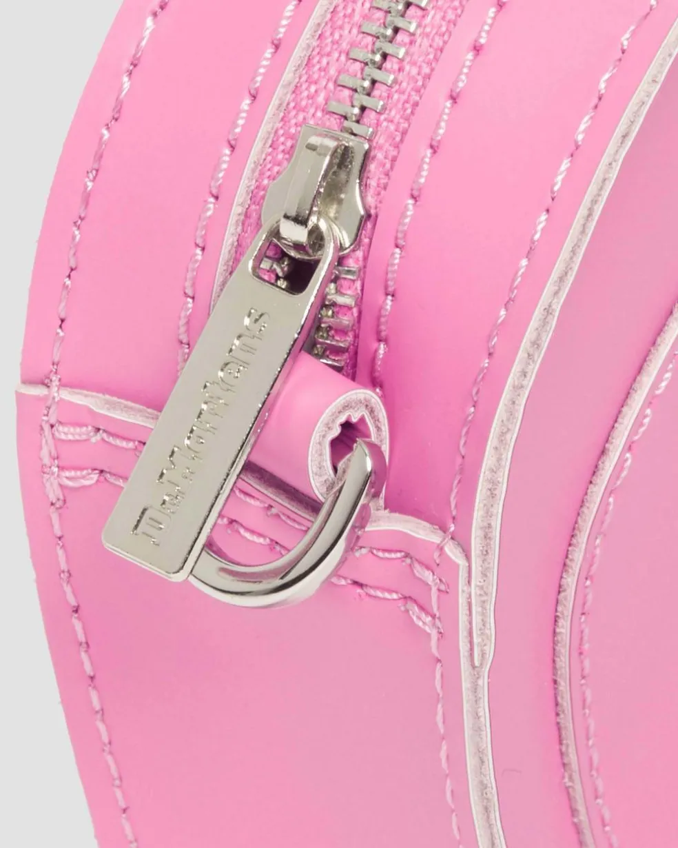 Mini Heart Shaped Leather Bag in Fondant Pink