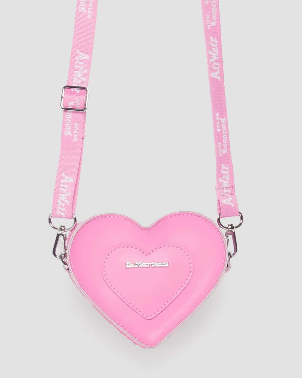 Mini Heart Shaped Leather Bag in Fondant Pink