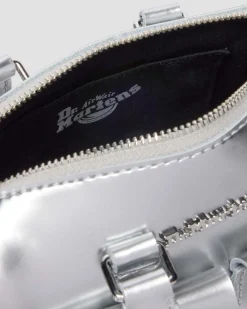 Mini Top Handle Bag Bag Silver Metallic Patent Lamper in Silver Metallic