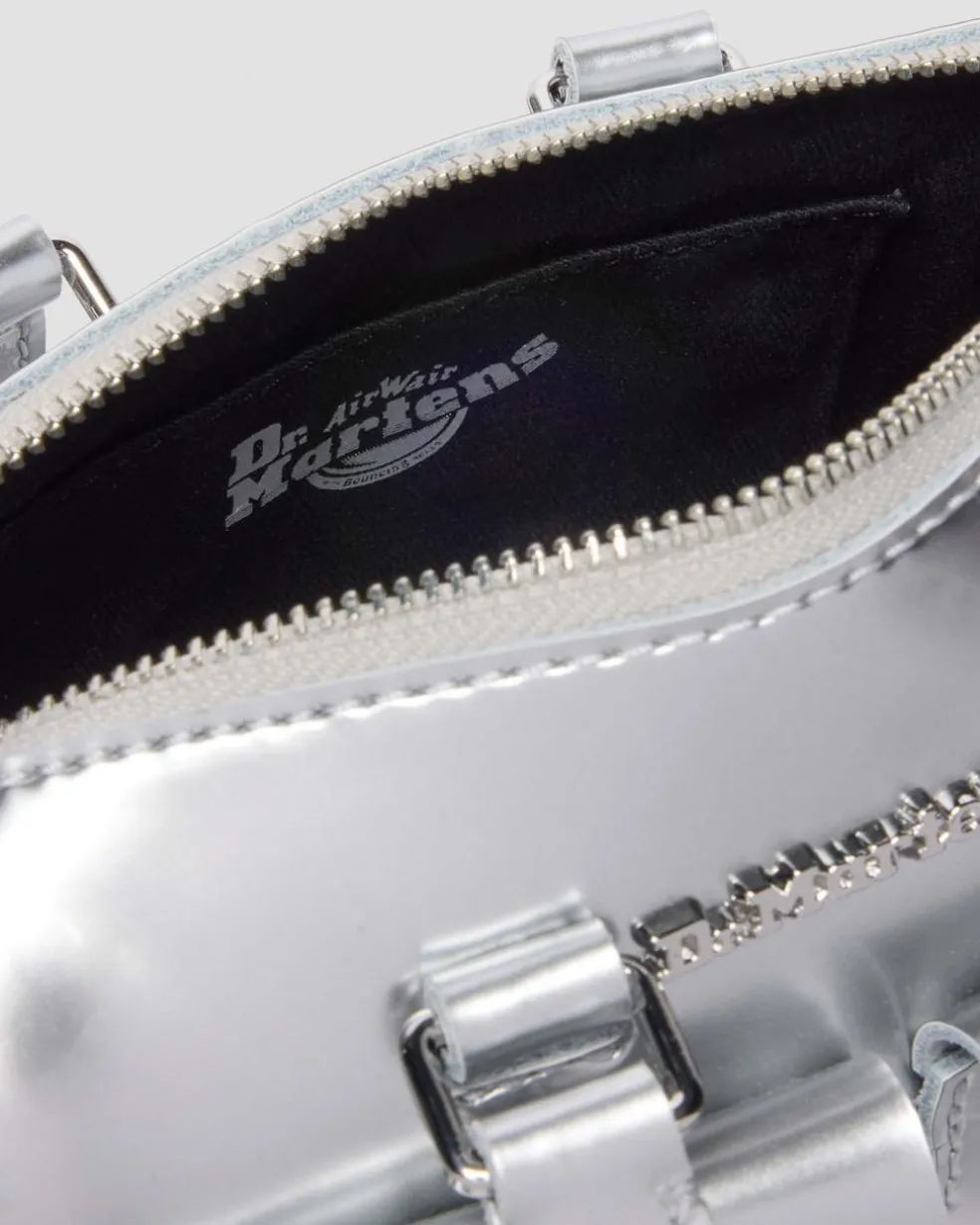Mini Top Handle Bag Bag Silver Metallic Patent Lamper in Silver Metallic