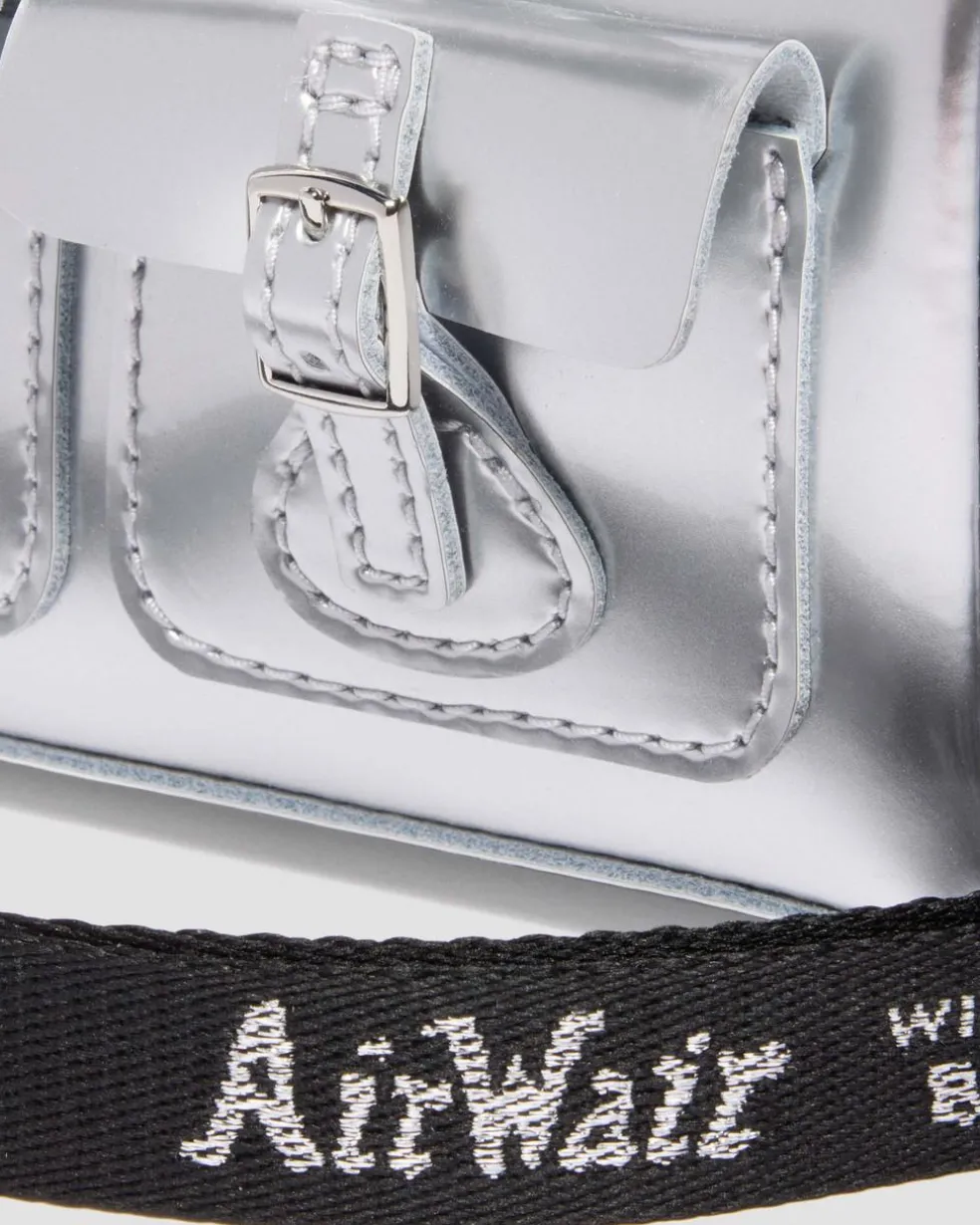 Mini Top Handle Bag Bag Silver Metallic Patent Lamper in Silver Metallic