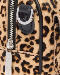 Mini Top Handle Leopard Print Bag in Black