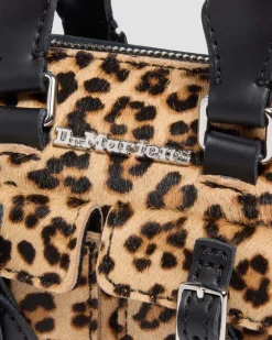Mini Top Handle Leopard Print Bag in Black