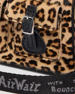 Mini Top Handle Leopard Print Bag in Black