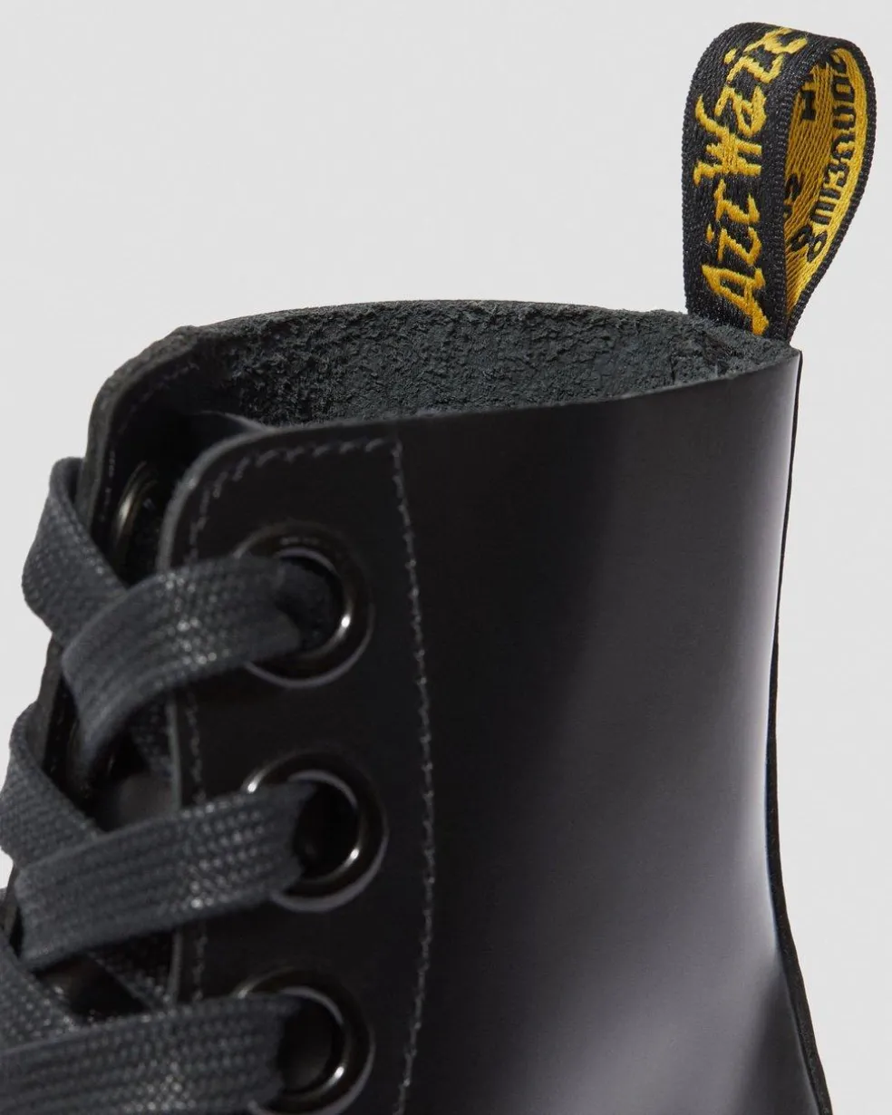 Molly Women's Leather Platform Boots in Black Buttero