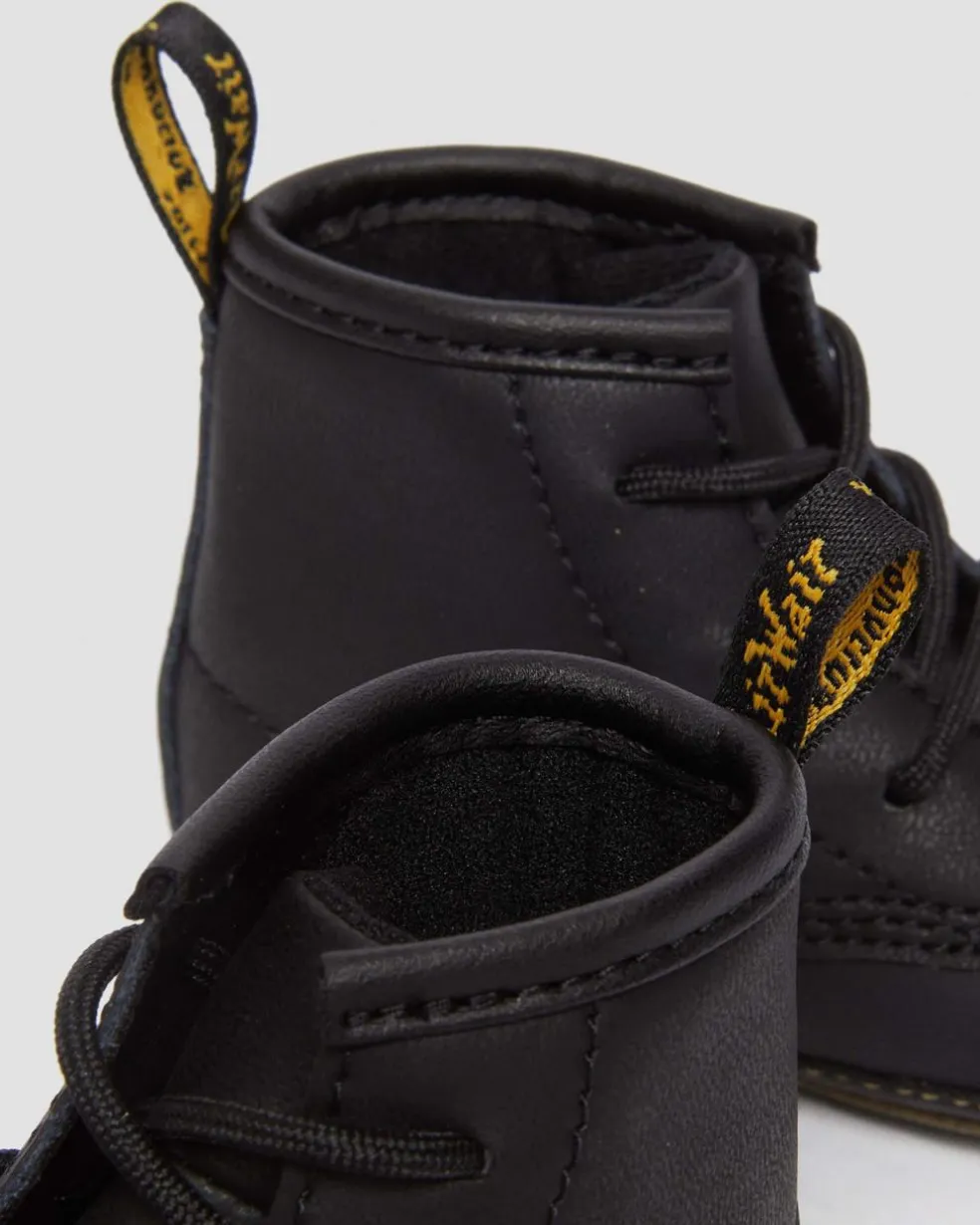 Newborn 1460 Auburn Leather Booties in Black