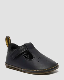 NEWBORN POLLEY PU-COATED LEATHER MARY JANE SHOES in Black