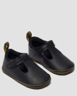 NEWBORN POLLEY PU-COATED LEATHER MARY JANE SHOES in Black