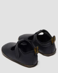 NEWBORN POLLEY PU-COATED LEATHER MARY JANE SHOES in Black