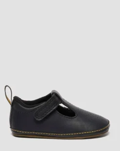 NEWBORN POLLEY PU-COATED LEATHER MARY JANE SHOES in Black