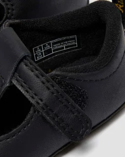 NEWBORN POLLEY PU-COATED LEATHER MARY JANE SHOES in Black