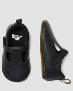 NEWBORN POLLEY PU-COATED LEATHER MARY JANE SHOES in Black