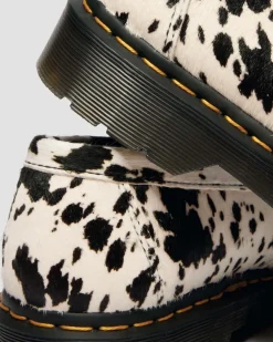 Penton Dalmatian Hair On Leather Loafers in Cream & Black