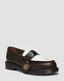 Penton Made In England Two-Tone Leather Loafers in Olive