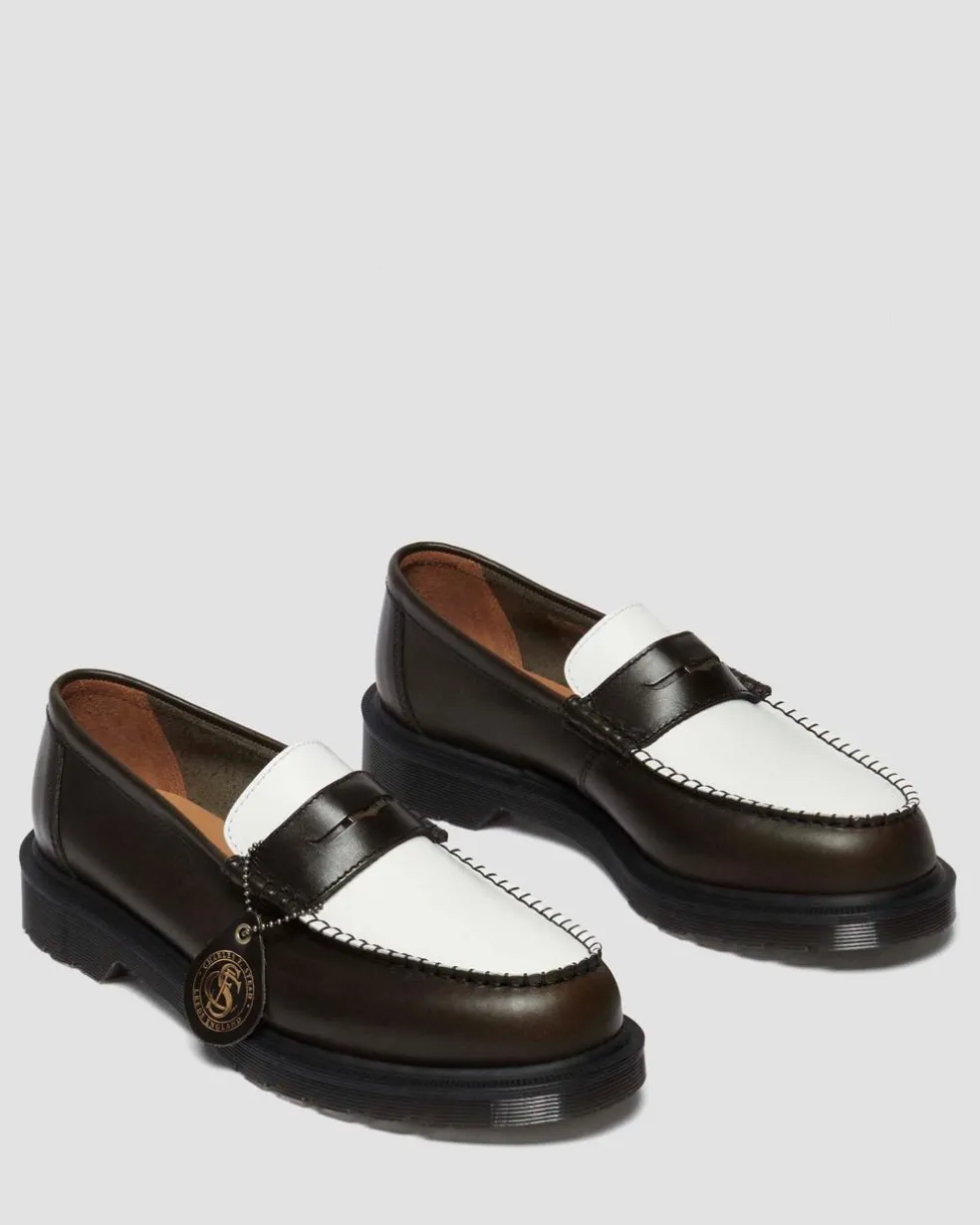 Penton Made In England Two-Tone Leather Loafers in Olive