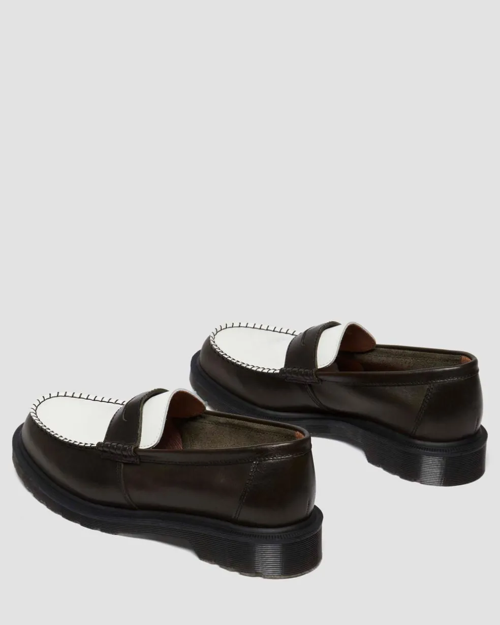Penton Made In England Two-Tone Leather Loafers in Olive