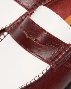 Penton Made In England Two-Tone Leather Loafers in Burgundy