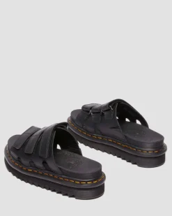 Raine Slide Athena leather sandals in Black