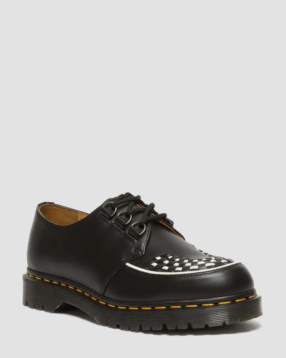 Ramsey Smooth Leather Creepers in Black
