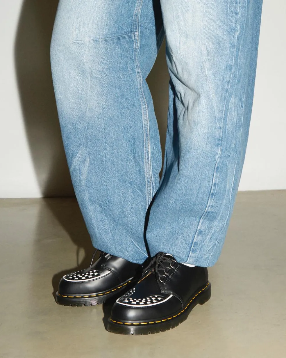 Ramsey Smooth Leather Creepers in Black