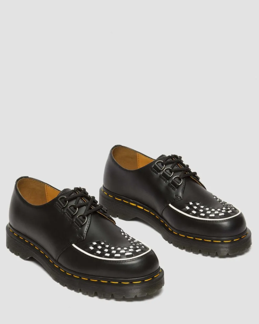 Ramsey Smooth Leather Creepers in Black
