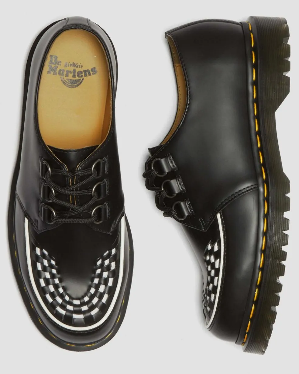 Ramsey Smooth Leather Creepers in Black