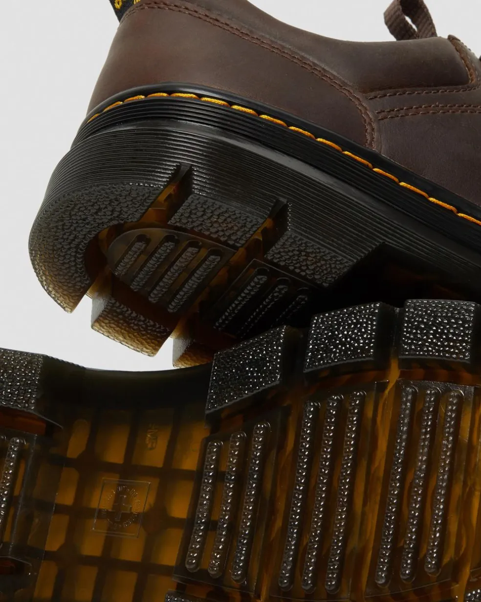 Reeder Crazy Horse Leather Utility Shoes in Dark Brown