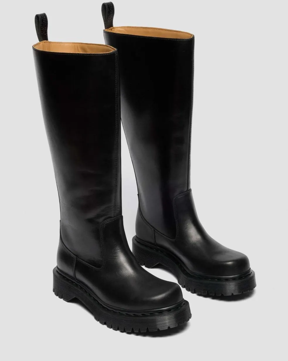 Rejena Hi Old Harness Leather Boots in Black