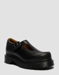 Rejena Mary Jane Old Harness Leather Shoes in Black