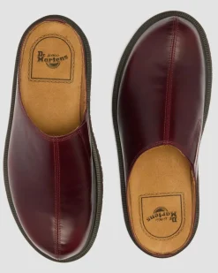 San Orleans Leather Mules in Cherry Red