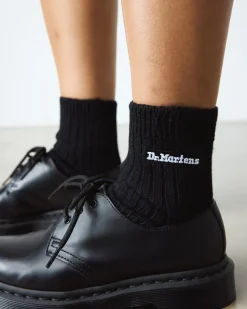 Short Athletic Logo Organic Cotton Blend Socks in Black