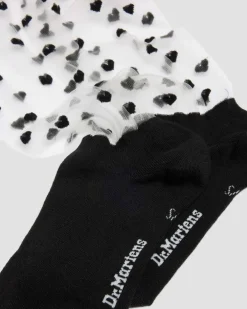 Short Heart Mesh Organic Cotton Blend Socks in Black