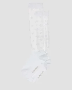 Short Heart Mesh Organic Cotton Blend Socks in White