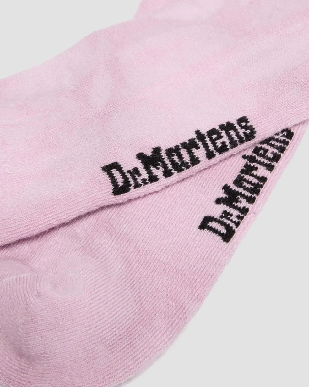 Short Tie Dye Organic Cotton Blend Socks in Dusty Rose