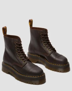 Sinclair Crazy Horse leather platform boots in Dark Brown
