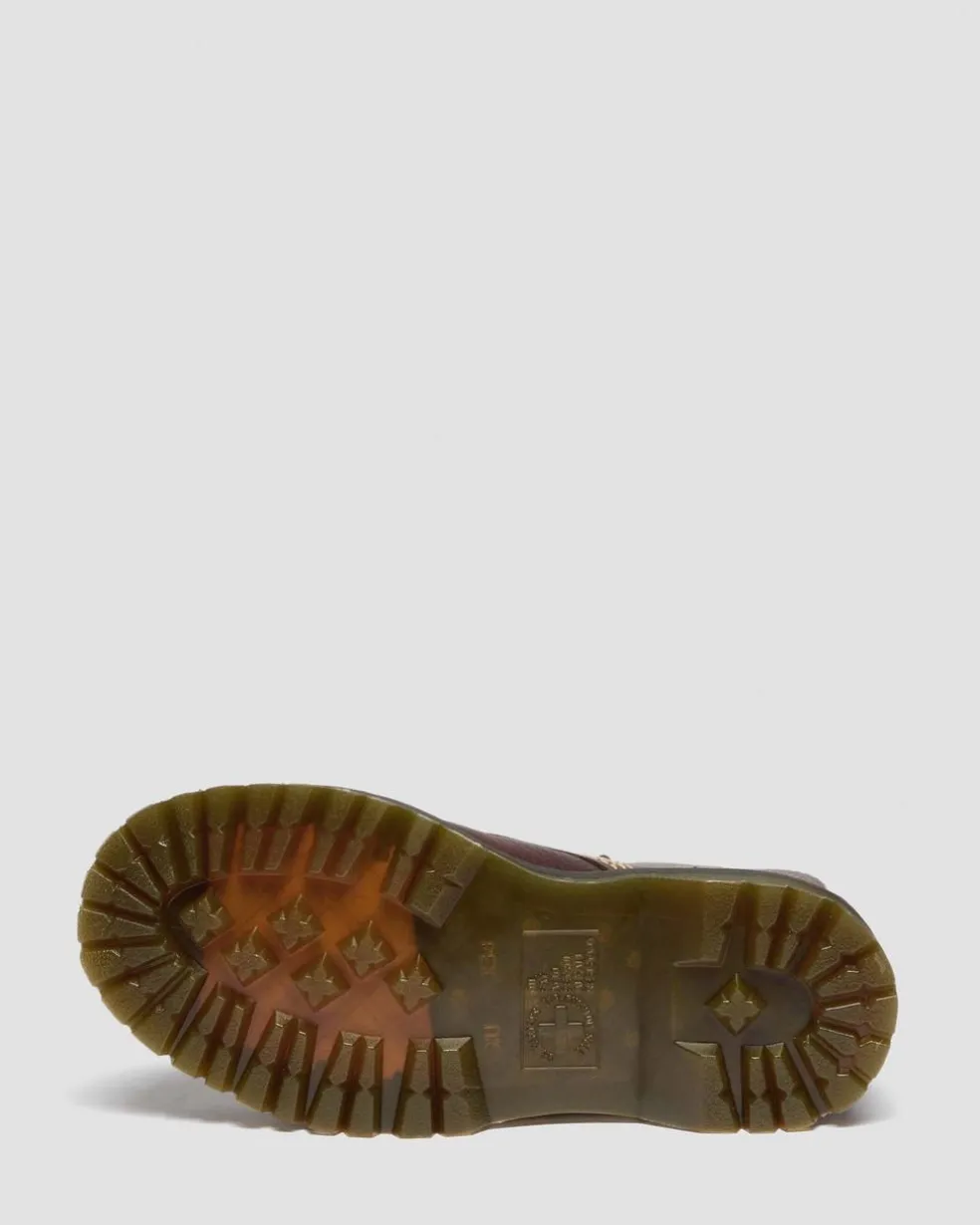 Sinclair Flower Grizzly Leather Platform Boots in Dark Brown