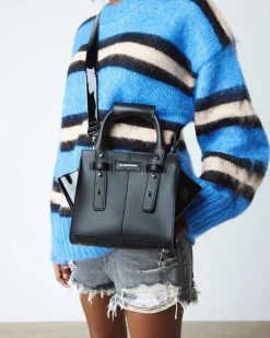 Small Leather Tote Bag in Black