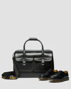 Smooth Leather Weekender Bag in Black