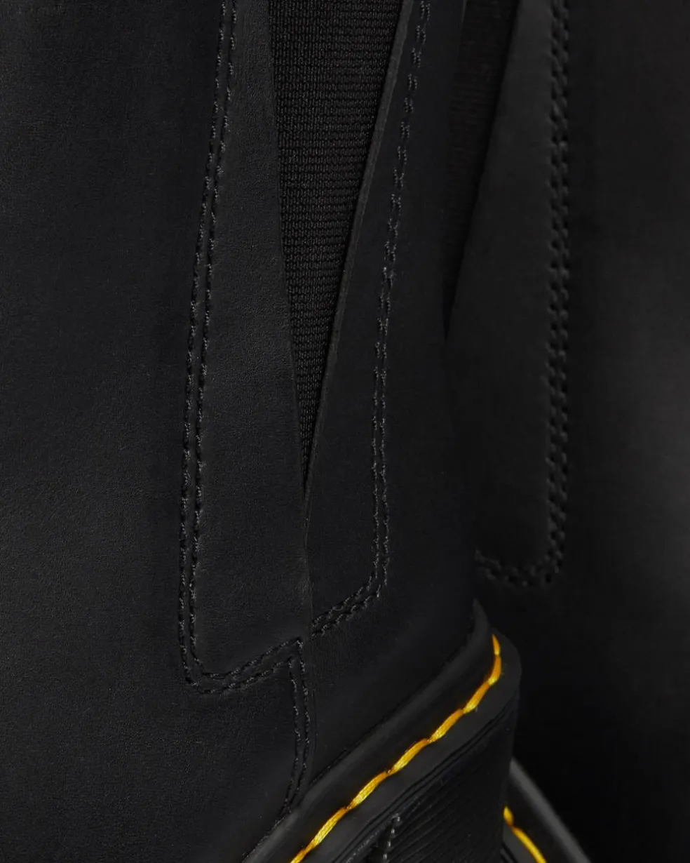 Spence Leather Flared Heel Chelsea Boots in Black