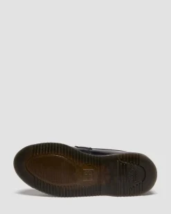 Temara Polished Smooth Leather Loafers in Black