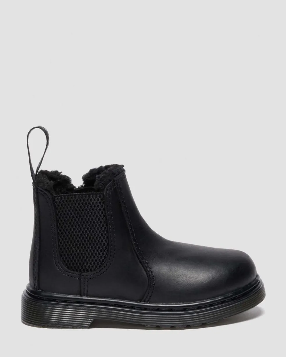 Toddler 2976 Faux Fur Lined Chelsea Boots in Black