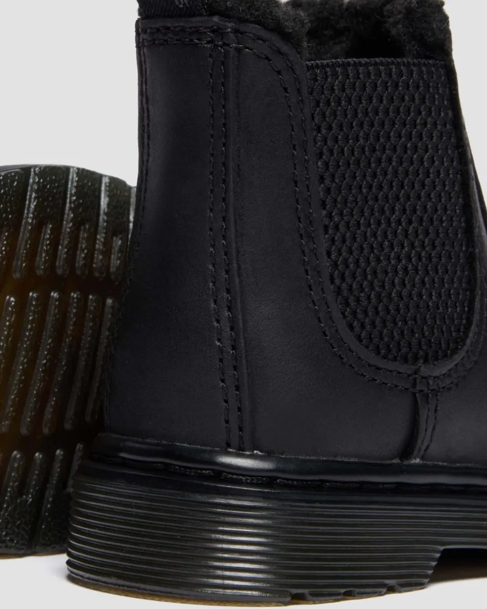 Toddler 2976 Faux Fur Lined Chelsea Boots in Black