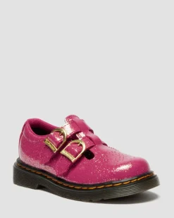 TODDLER 8065 GLITTER PATENT LEATHER MARY JANE SHOES in Fuchsia