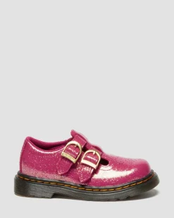 TODDLER 8065 GLITTER PATENT LEATHER MARY JANE SHOES in Fuchsia